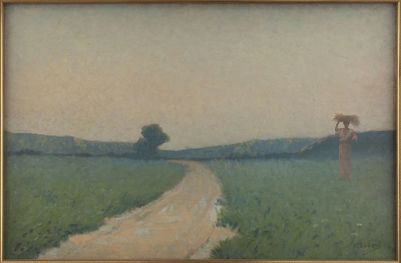 La strada del campo al mattino